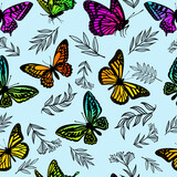 seamless pattern with butterflies	