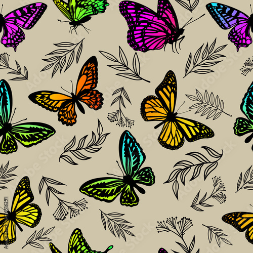seamless pattern with butterflies