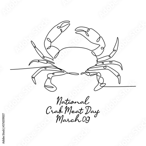single line art of national crab meat day good for national crab meat day celebrate. line art. illustration.