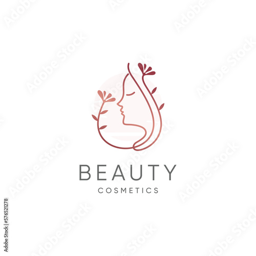 Beauty woman logo design vector for spa