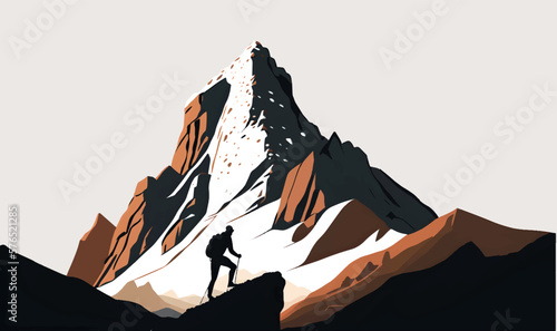 wallpaper with man climbing mountains, overcoming challenges