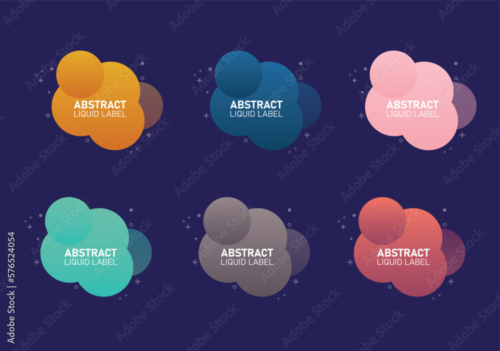 set of abstract liquid label template set of abstract liquid label template