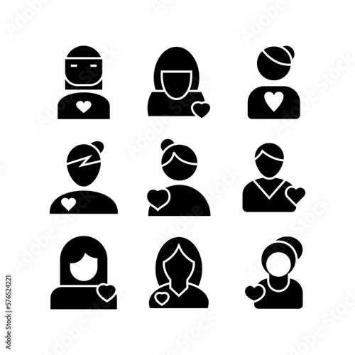 woman in love icon or logo isolated sign symbol vector illustration - high quality black style vector icons
