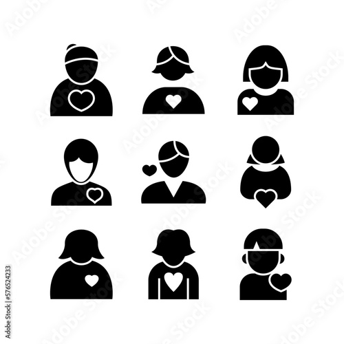 woman in love icon or logo isolated sign symbol vector illustration - high quality black style vector icons
