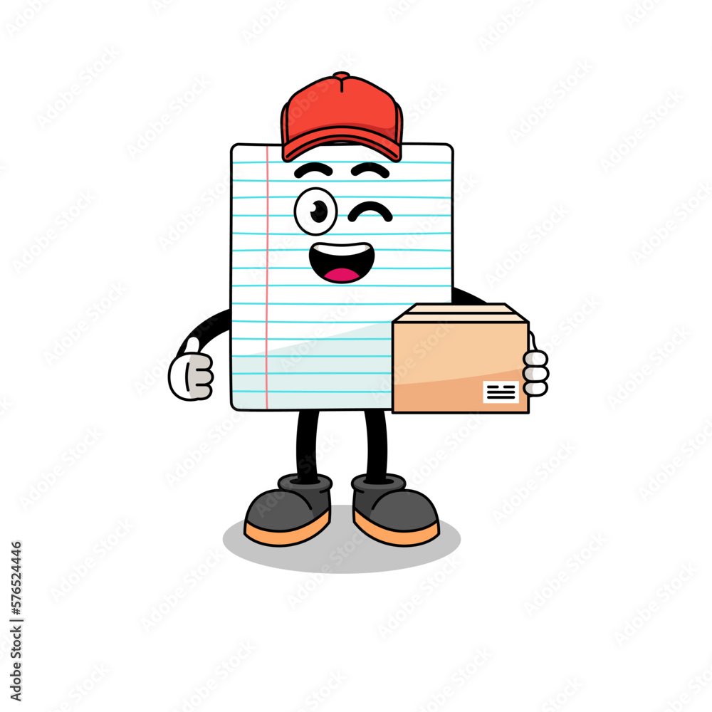 Fototapeta premium paper mascot cartoon as an courier