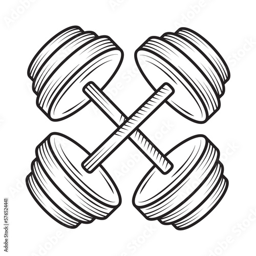 crossed dumbbells gym