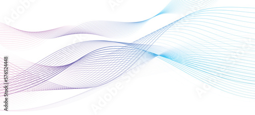 Abstract colorful vector background, blue color wave line isolated on transparent white background for design brochure, website, flyer. 