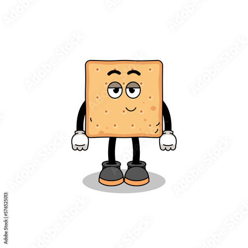 square cracker cartoon couple with shy pose