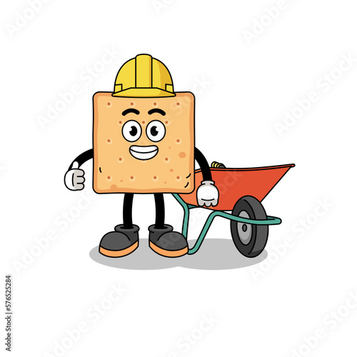 square cracker cartoon as a contractor