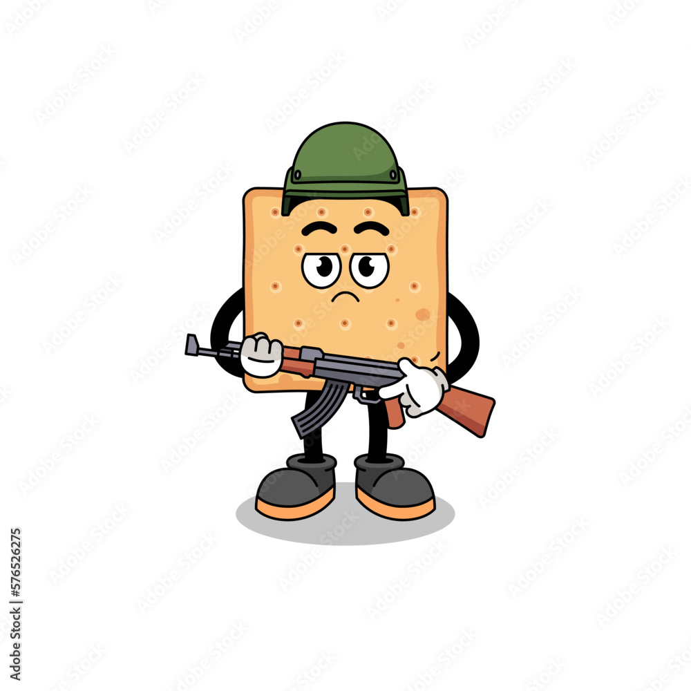 Cartoon of square cracker soldier Cartoon of square cracker soldier