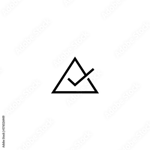 triangle check mark check list icon vector design templates