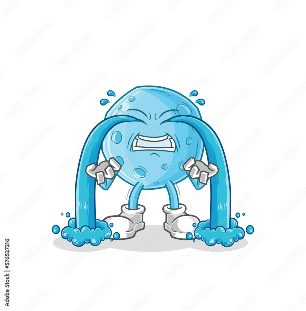 blue moon crying illustration. character vector blue moon crying illustration. character vector