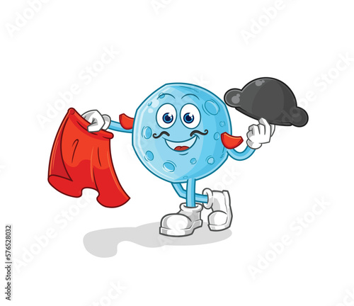 blue moon matador with red cloth illustration. character vector