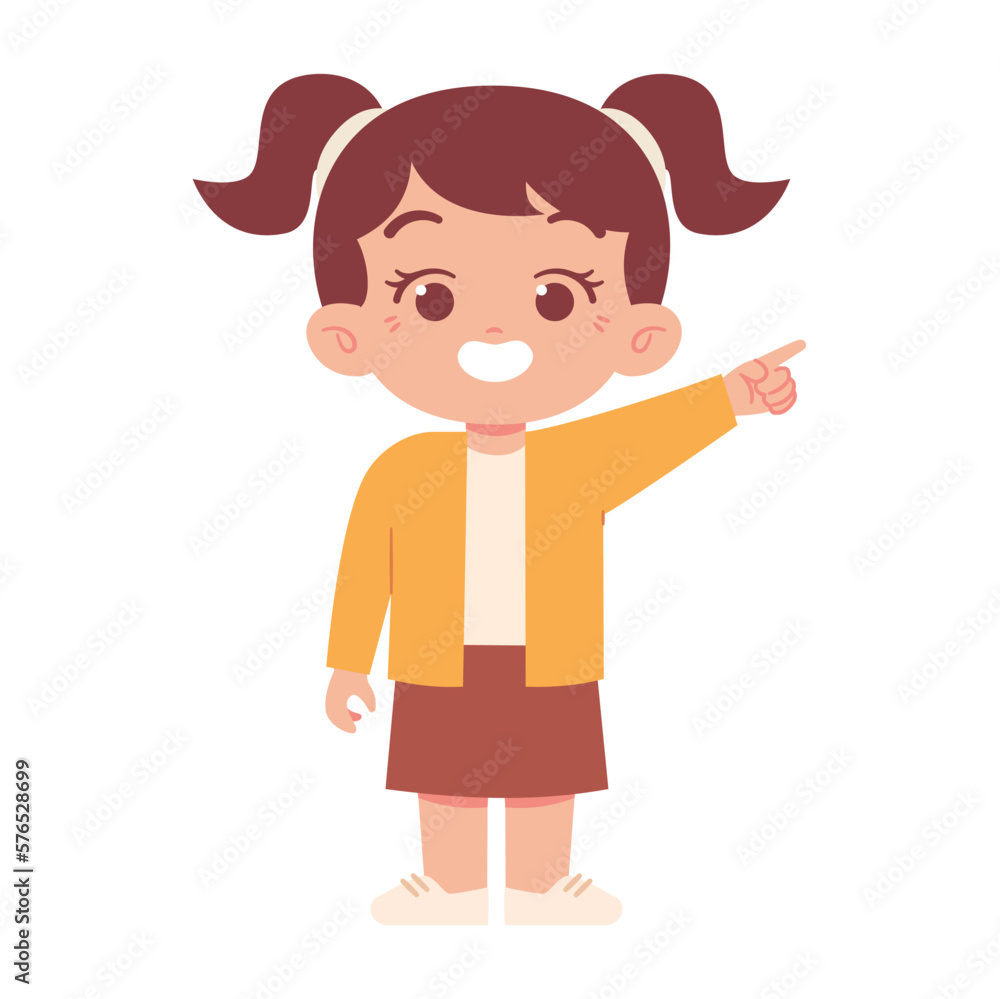Little kid with pointing finger Little kid with pointing finger