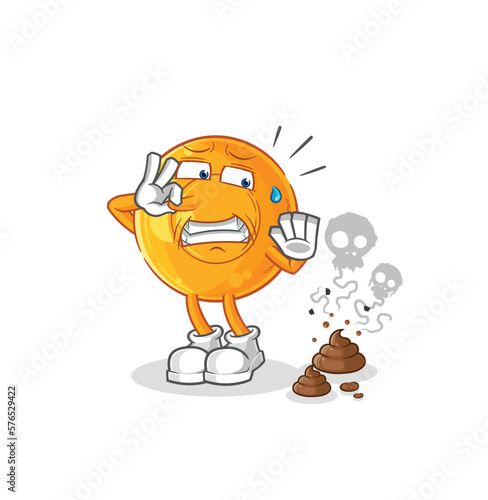 throat lozenges with stinky waste illustration. character vector
