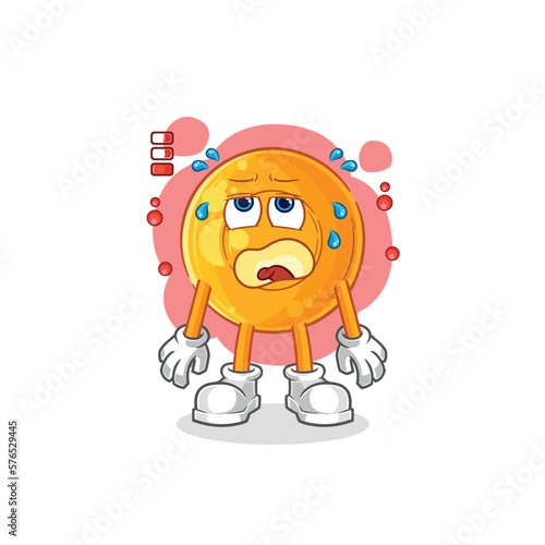 throat lozenges low battery mascot. cartoon vector
