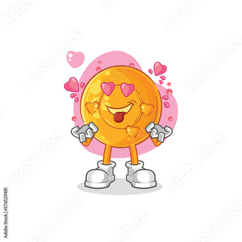 throat lozenges fallin love vector. cartoon character