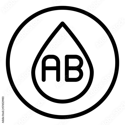 blood type ab line icon