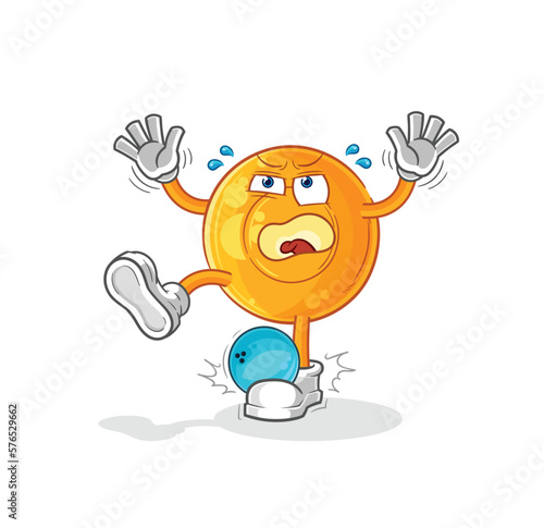 throat lozenges hiten by bowling cartoon. cartoon mascot vector