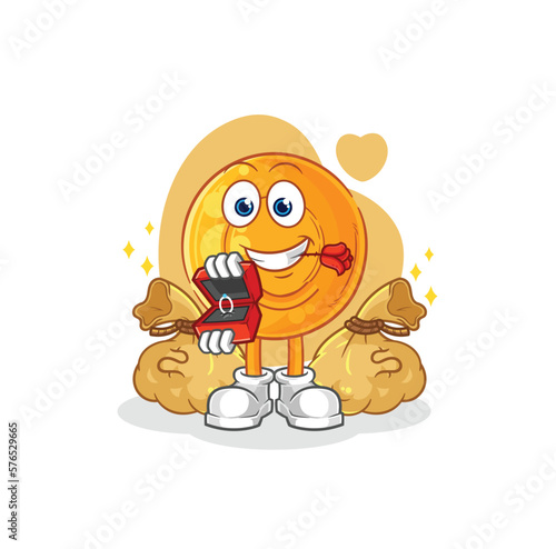 throat lozenges propose with ring. cartoon mascot vector
