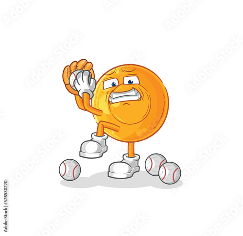 throat lozenges baseball pitcher cartoon. cartoon mascot vector