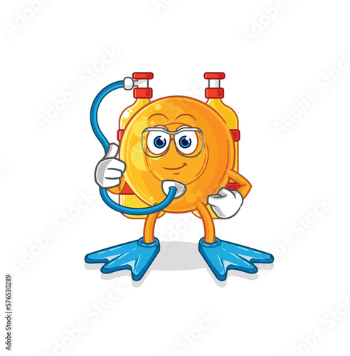 throat lozenges diver cartoon. cartoon mascot vector