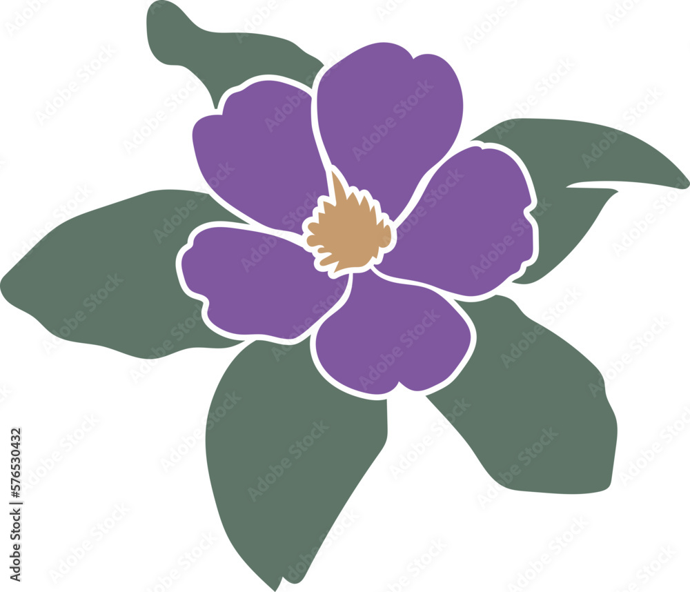 Simple flower with leaf, vector. Simple flower with leaf, vector.
