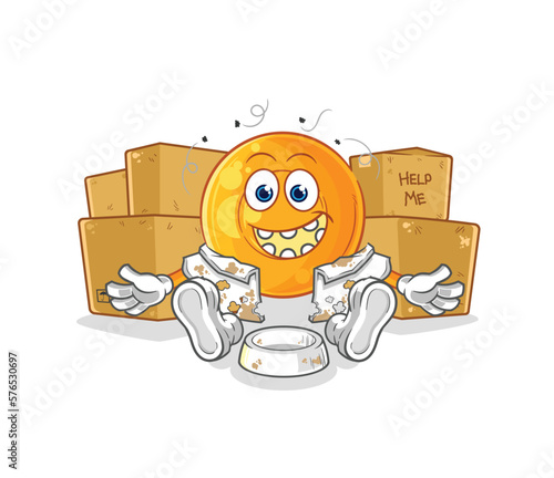 throat lozenges homeless character. cartoon mascot vector
