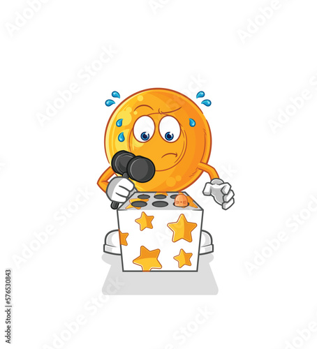throat lozenges play whack a mole mascot. cartoon vector