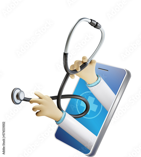 Bild auf Leinwand Online doctor, telehealth