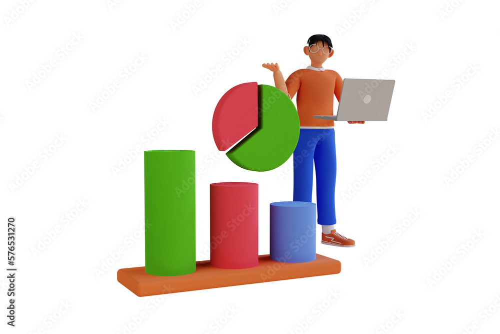 business person analyzing data 3d Illustration business person analyzing data 3d Illustration