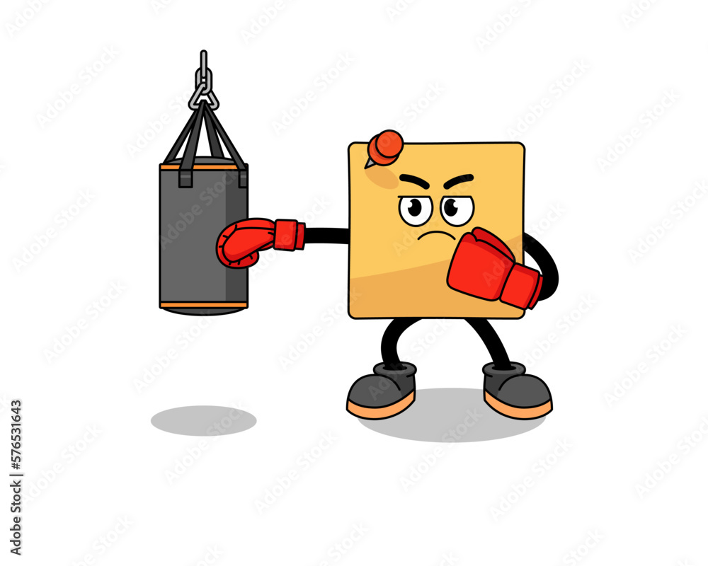 Fototapeta premium Illustration of sticky note boxer
