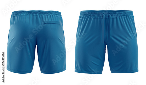 Shorts for Men's, Mockup template, Blue