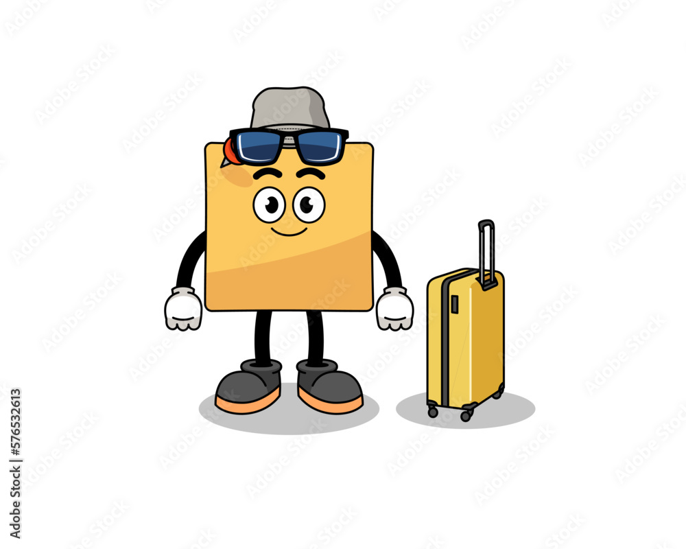 sticky note mascot doing vacation sticky note mascot doing vacation