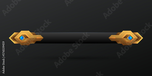 Fantasy golden border lower third game interface screen title banner