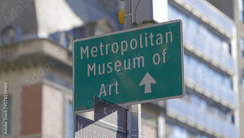 Direction sign to Metropolitan Museum in Manhattan - travel photography