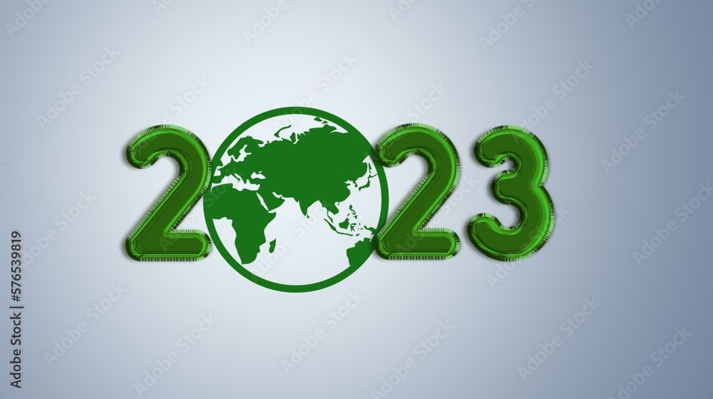 New year concept, 2023 numbers and eco image New year concept, 2023 numbers and eco image