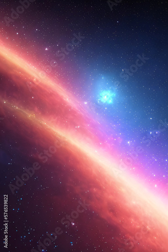 A breathtaking view of the majestic space with its galaxies and nebulae. A stunning arrangement of shapes and colors. Mystery, Mystery, Mystery concept created with generative AI.