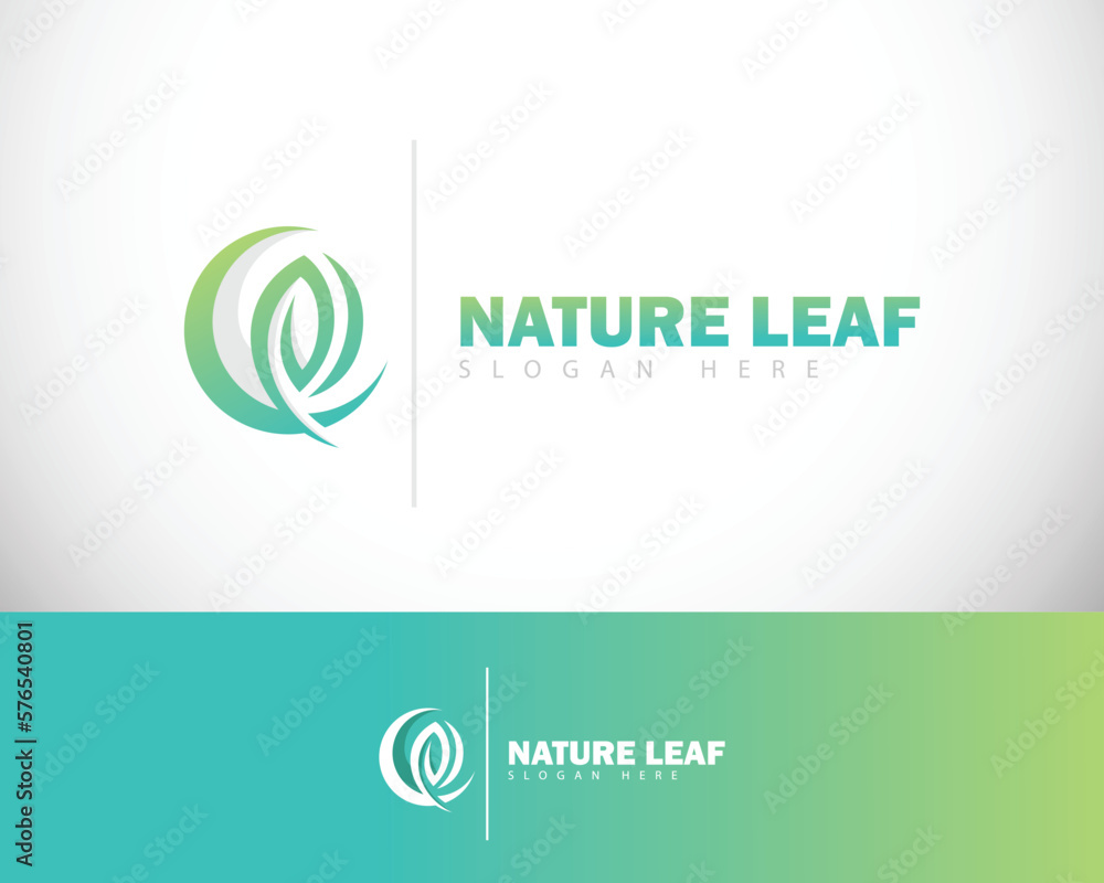 Nature leaf logo creative icon design vector green leave health care herbal organic