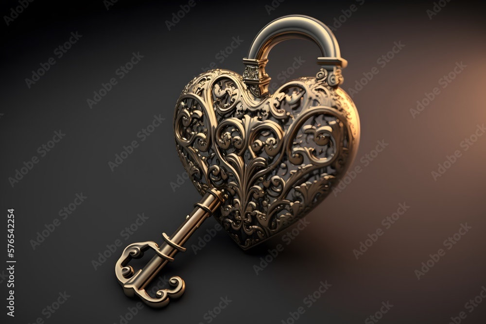heart shape lock created using AI Generative Technology heart shape lock created using AI Generative Technology