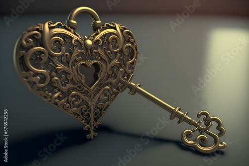 heart shape lock created using AI Generative Technology