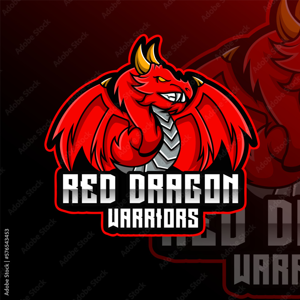 Red Dragon Animal Team Badge Red Dragon Animal Team Badge