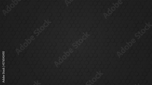 Abstract. Embossed Hexagon, honeycomb black Background.  Dark horizontal background with hexagons. Vector background