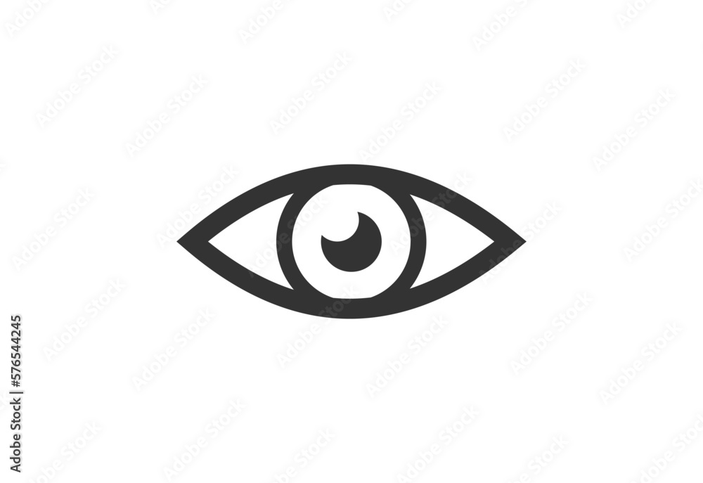 Eye icon vector design for web, isolated on white background. Eye icon vector design for web, isolated on white background.