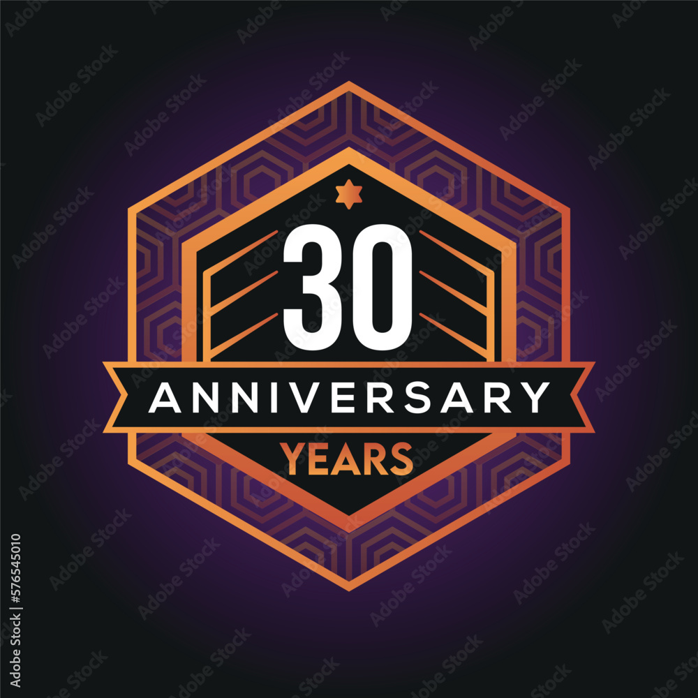 30th year anniversary celebration abstract logo design on vantage black background vector template 30th year anniversary celebration abstract logo design on vantage black background vector template