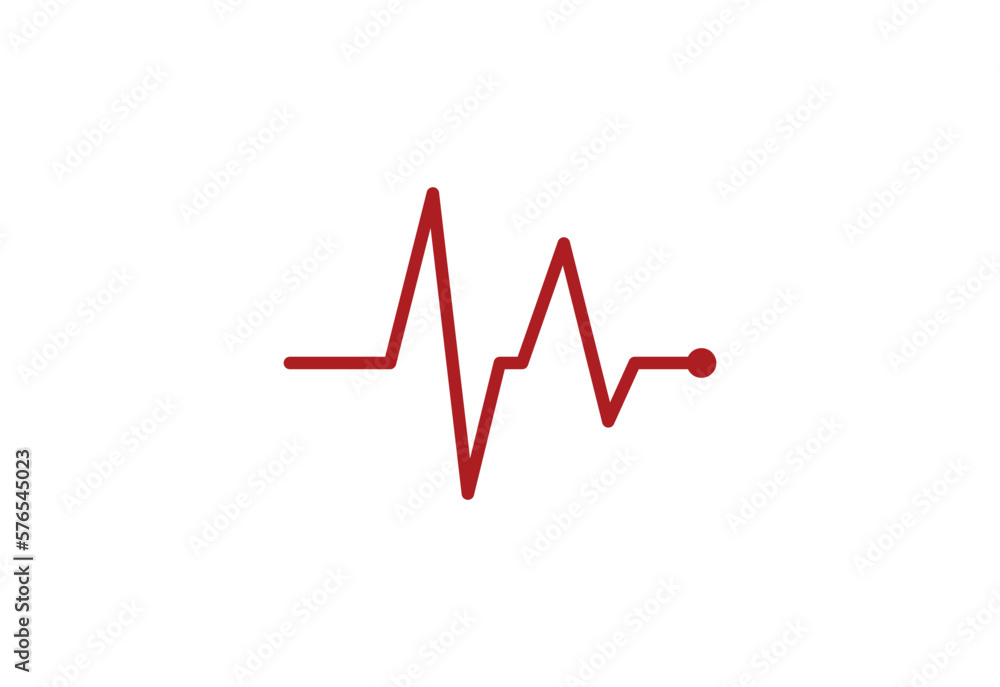 Heart beat monitor pulse line art vector icon for medical apps and websites.