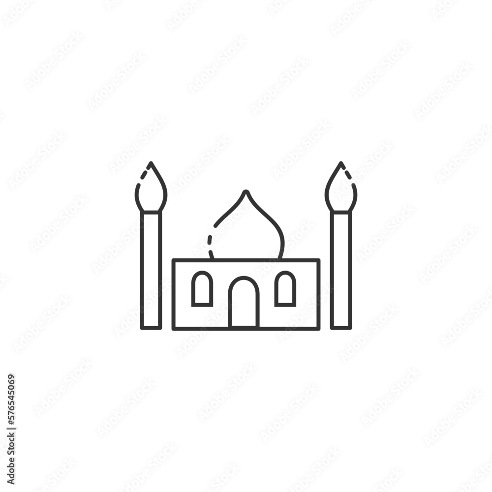 Muslim Building Icon Concept Isolated Muslim Building Icon Concept Isolated