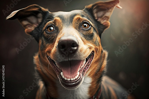 portrait of a happy dog Generative AI illustration