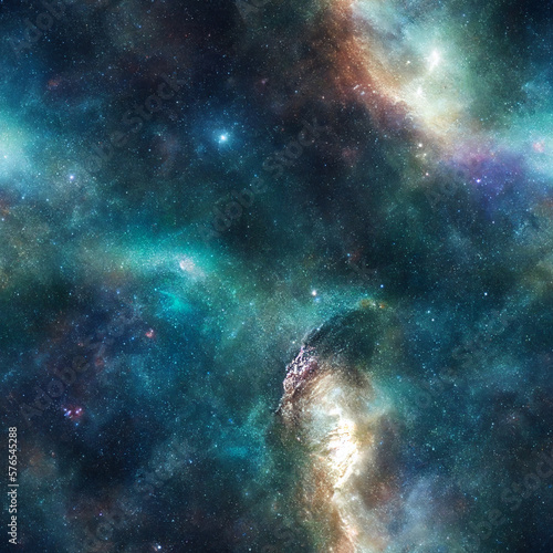 Background Galaxy with stars blue nebula Generative AI illustration