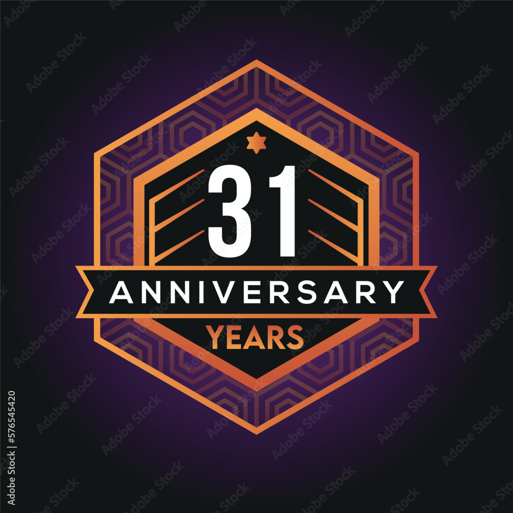 31st year anniversary celebration abstract logo design on vantage black background vector template 31st year anniversary celebration abstract logo design on vantage black background vector template